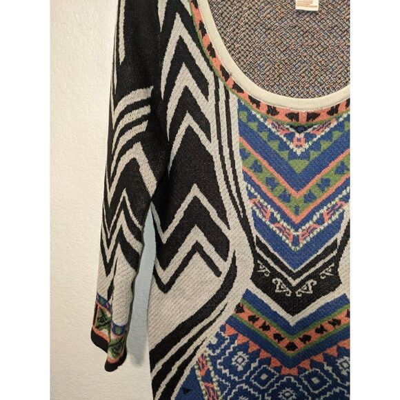 Flying Tomato Women's Three-Quarter Sleeve Geometric Printed Knit Dress Sz M - Picture 14 of 14
